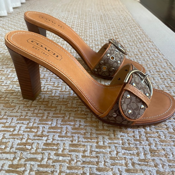 Coach Devon Leather Slide Heel  7.5 - Picture 3 of 11